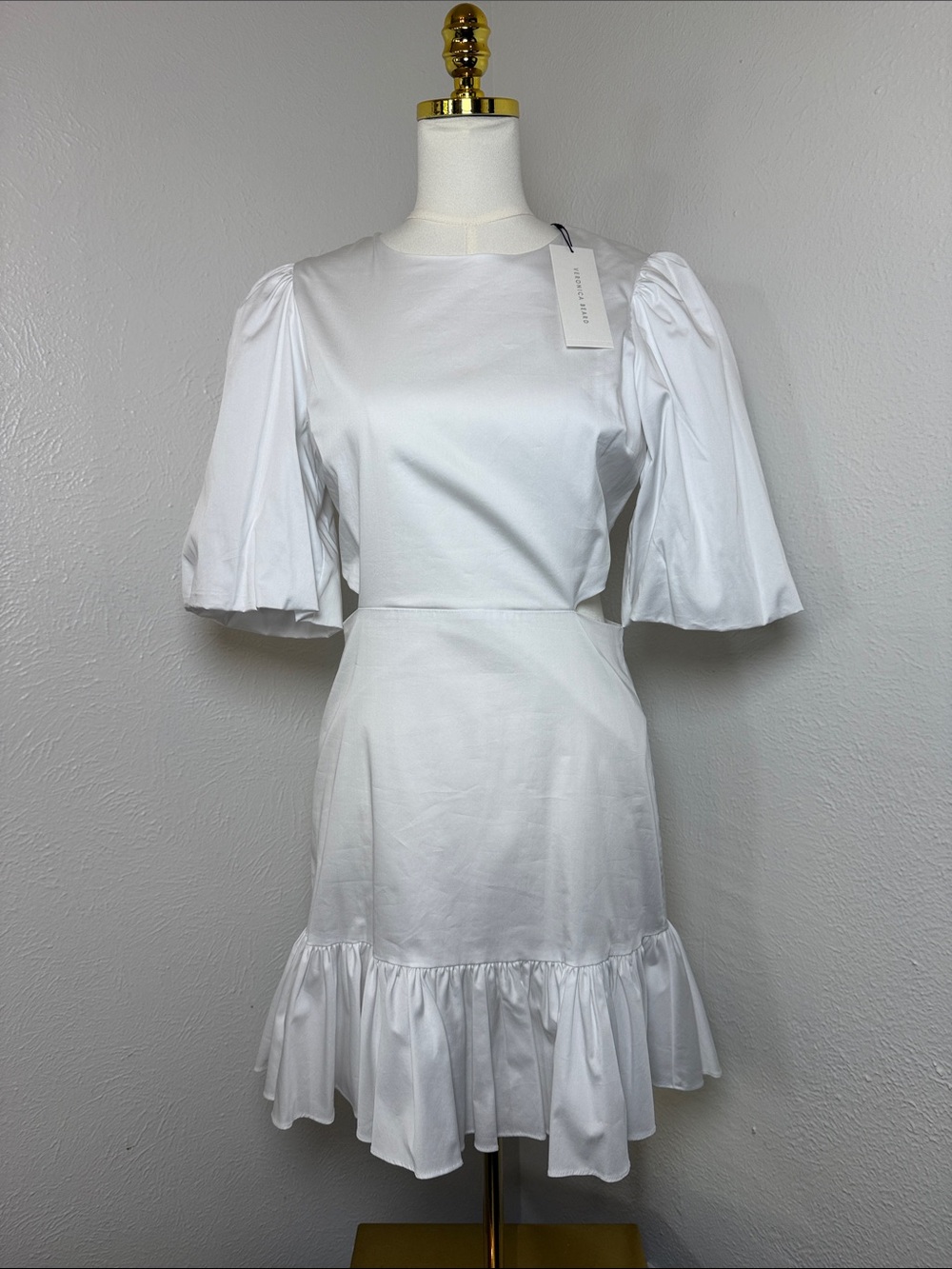 Veronica Beard Iker Dress White Side Cutouts NWT